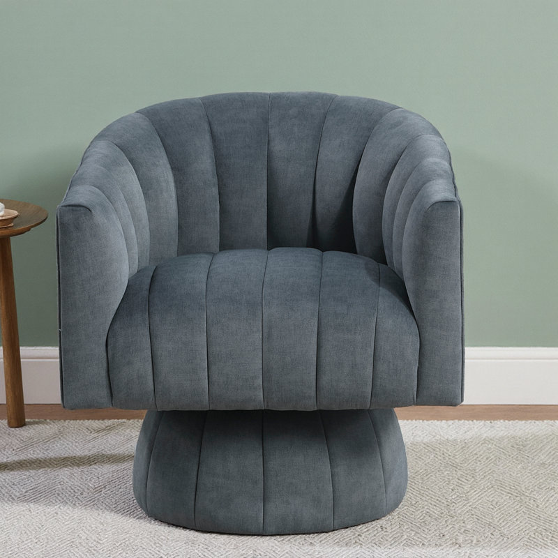 Fauteuil d'appoint pivotant en velours moderne - un confort luxueux pour votre espace de vie, Gris foncé