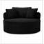 Fauteuil rond rond en mousse de velours côtelé avec accoudoirs et siège profond avec accoudoirs et 3 coussins, sans assemblage requis-1224886738