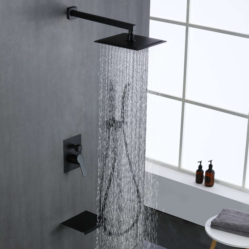 Système de douche complet, Noir mat