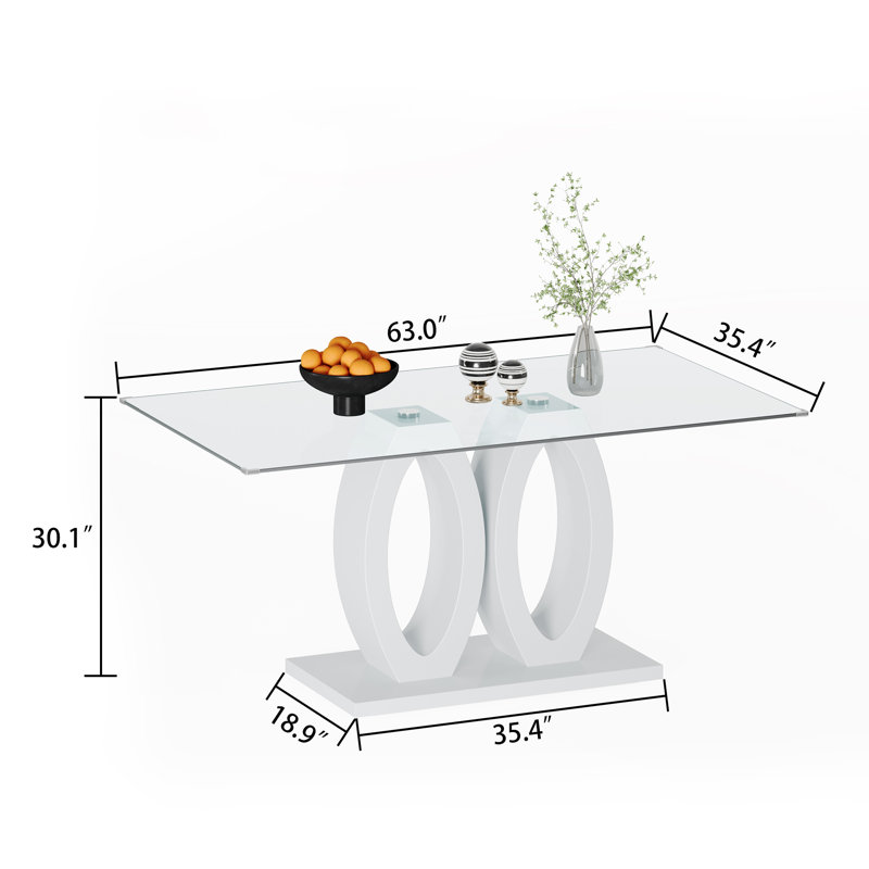 Ensemble repas, 5 pièces: table, 4 chaises, Blanc / argenté, Blanc