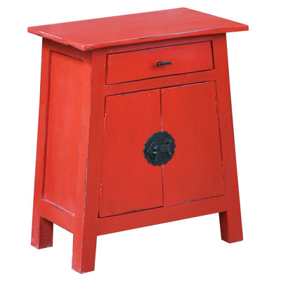 Toyomi Solid Wood End Table with Storage