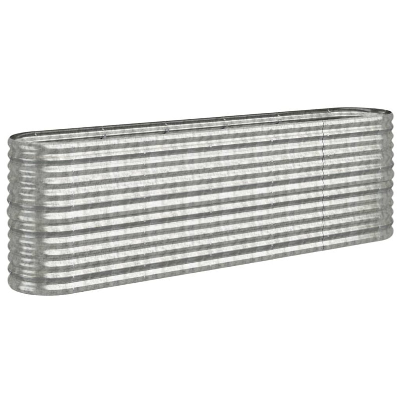 Garden Raised Bed Powder-coated Steel, Silver, 68 cm x 224cm x 40cm