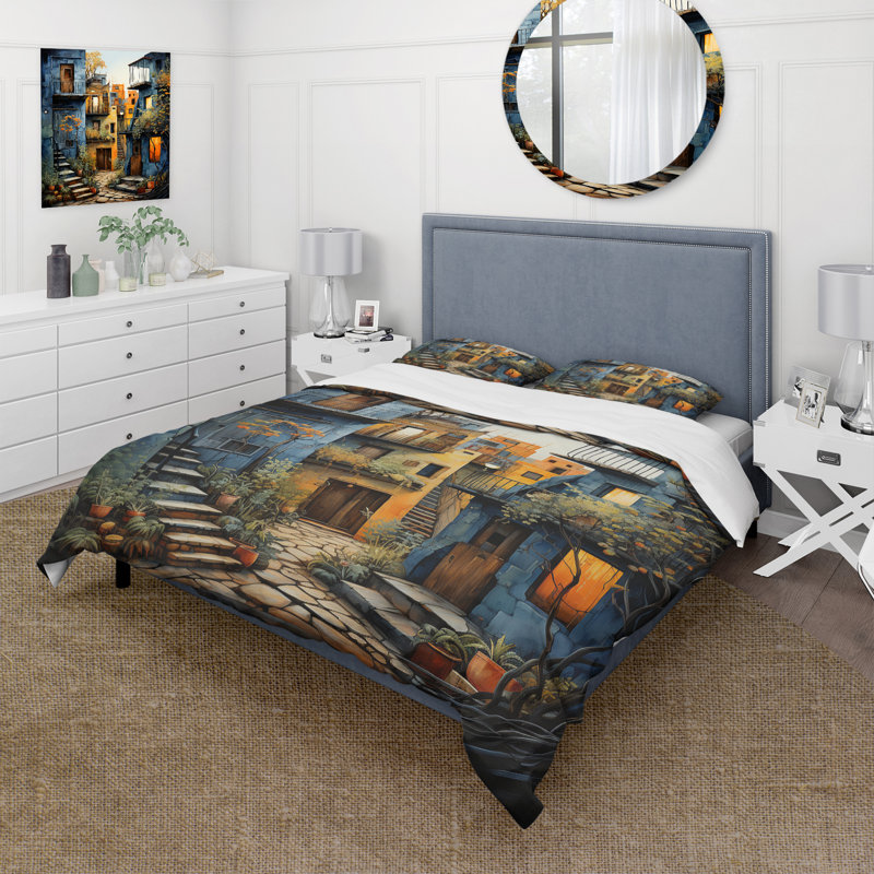 Ensemble de housse de couette mexicain Oaxacan Odyssey I - People, Housse de couette très grand + 2 très grandes ta