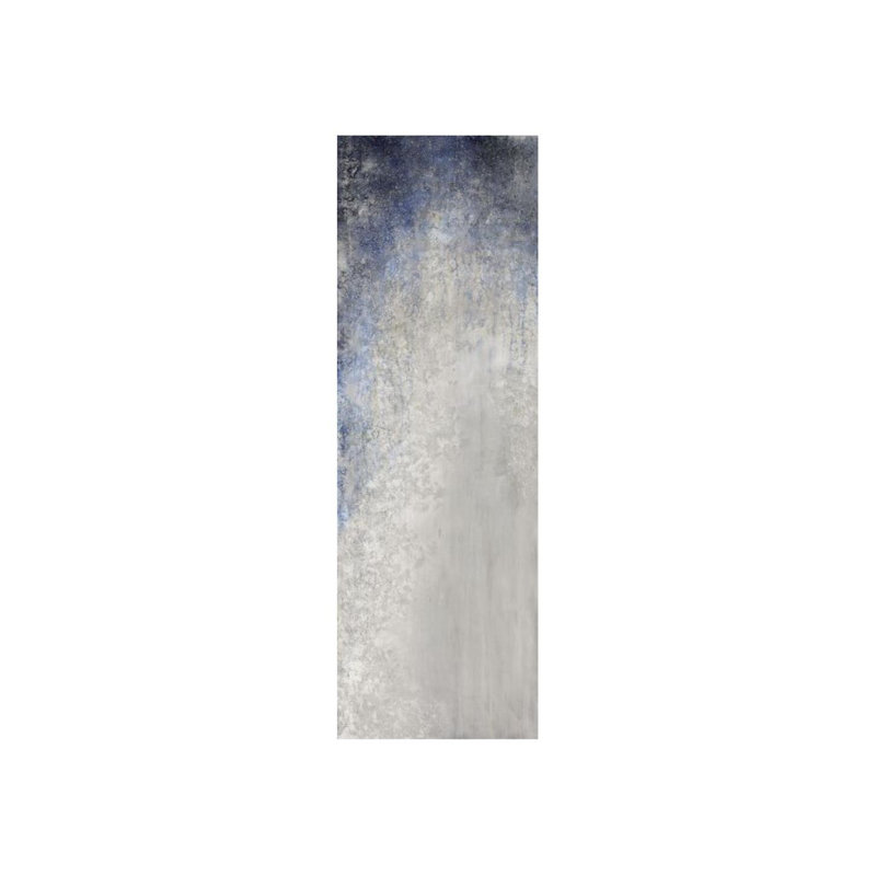 Blue Sprinkles I Print by Beverly Fuller, 72" H x 24" W, Hand Painting Glass Coat with Glitter
