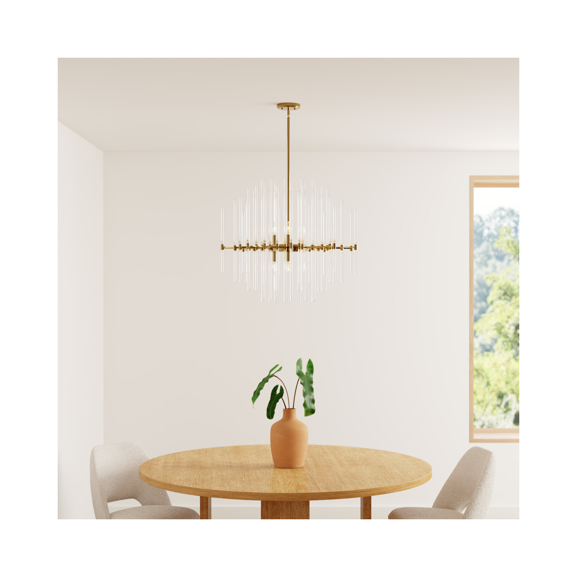 Chadley 8 - Light Dimmable Cylinder Chandelier, 25.5" H x 28.5" W x 28.5" D, Heritage Gold