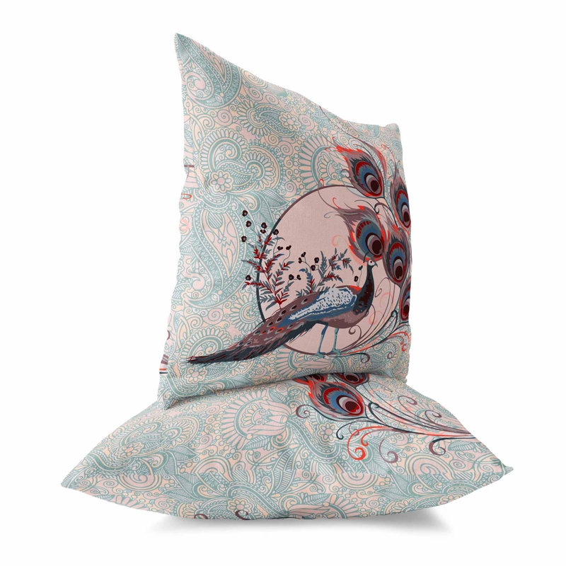 Coussin Paisley, H 18 po x l 18 po, Rose / opale / cachemire mauve