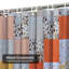 Rideau de douche patchwork multicolore en tissu style campagne avec 12 crochets-439157524