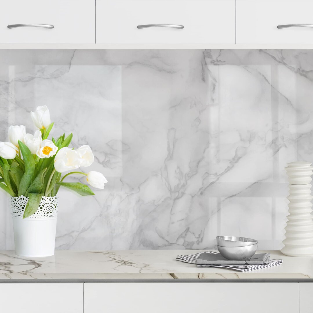 Kitchen Backsplash - Marble Look Black White