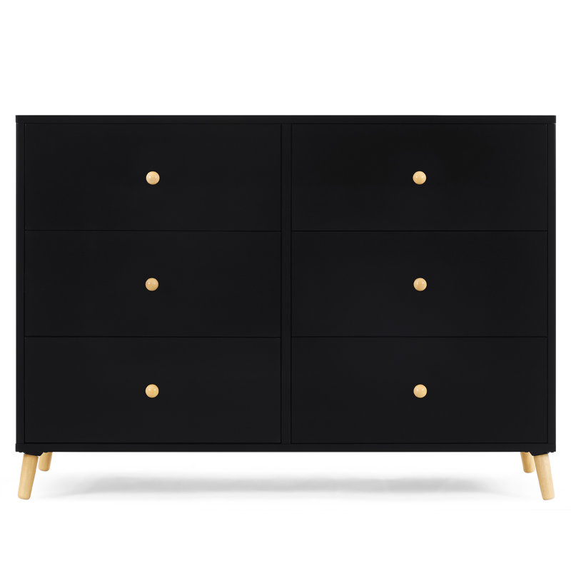 Bianca White and Natural 6-Drawer Nursery Dresser