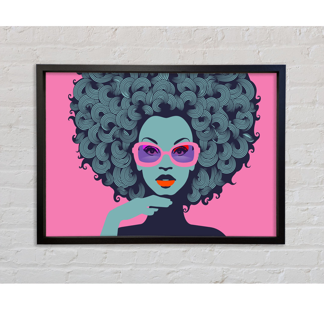 Brille Big Hair Woman - Einzelner Bilderrahmen Kunstdrucke auf Leinwand