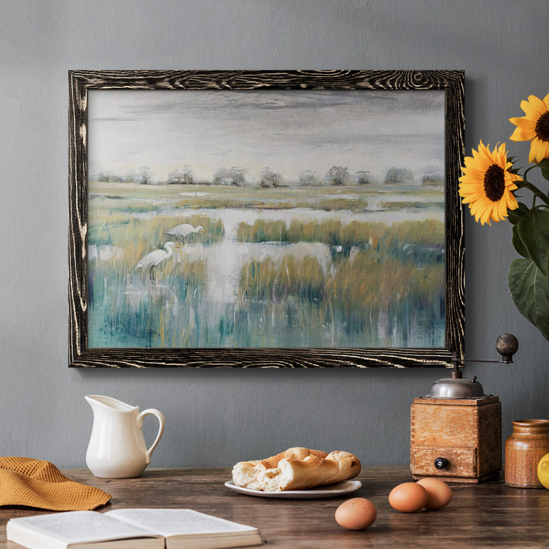 Marshland View V, reproduction d'art sur toile, Noir, H 14 po x l 20 po
