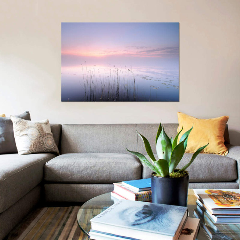 Lac - reproduction d'impression sur toile, H 12 po x l 18 po x P 1,5 po, Toile tendue, Pas de tapis