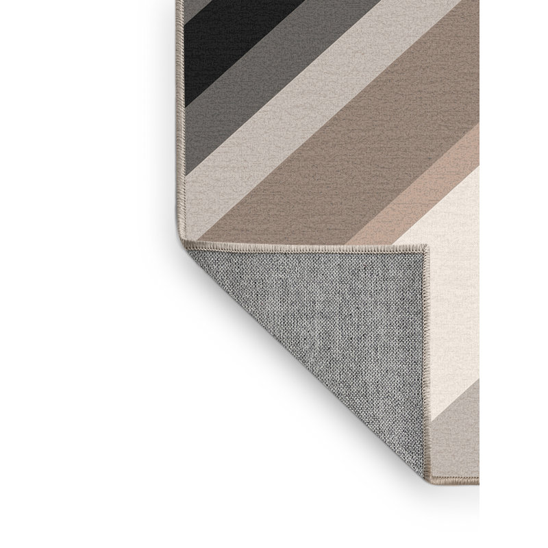 Tapis minimaliste beige lavable à la machine Penola, 7 x 9