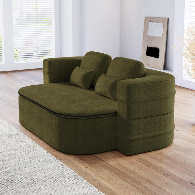 Canapé-lit chenille, Chenille verte