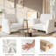 Fauteuil d'appoint moderne, fauteuil rembourré en tissu bouclé pour salon, fauteuil lounge style années 50, canapé une place confortable pour chambre ou bureau, beige