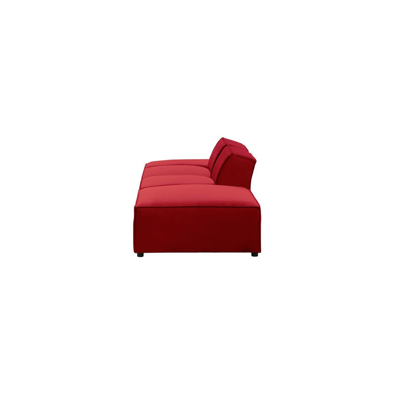 Rolandus 4 Seater Velvet Sofa, Red