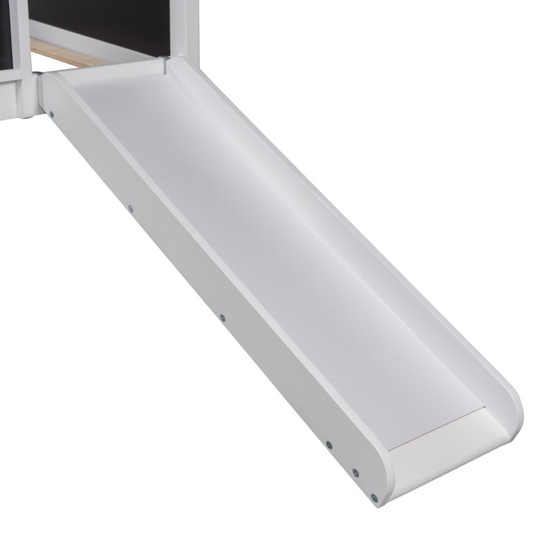 Lit mezzanine simple avec boîte de rangement, Blanc