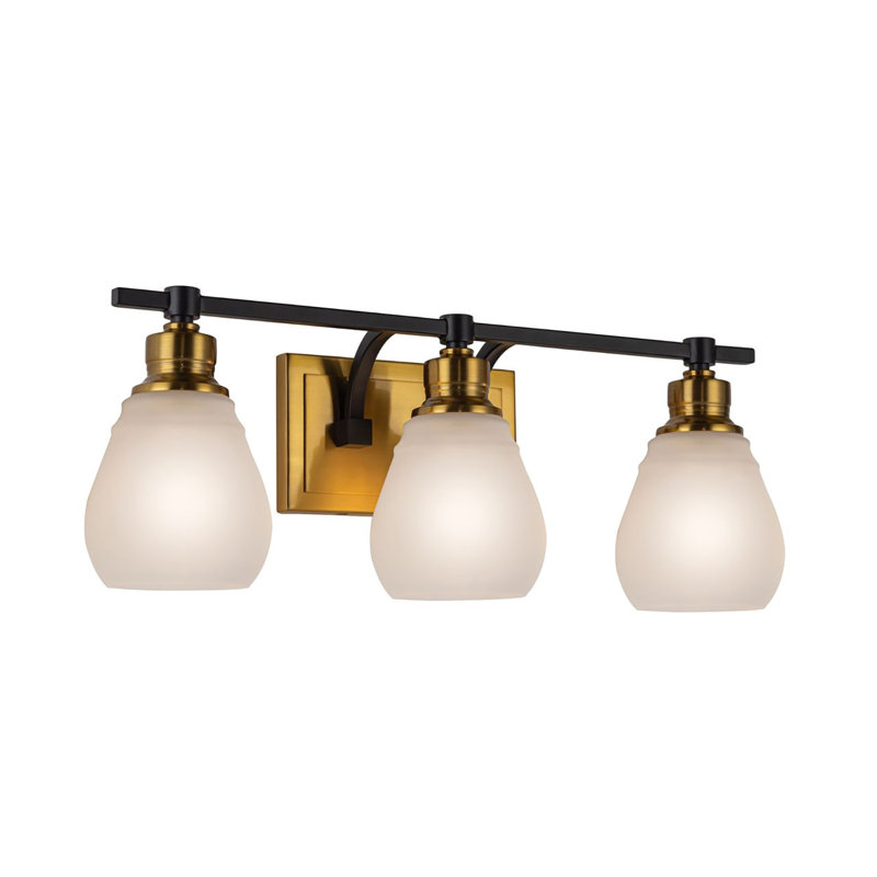 Éclairage pour meuble-lavabo 3 lumières Nelson, Noir / nickel, Transparent