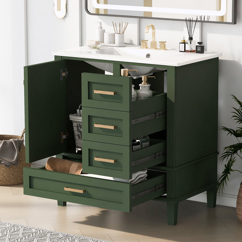 Meuble-lavabo avec lavabo Bathroon, Vert