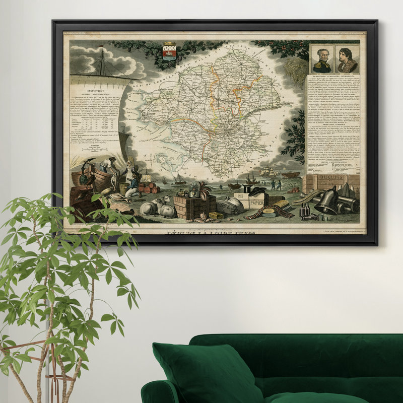 Atlas nationale illustre III-impression d’art graphique sur toile encadrée, H 30,5 po x l 42,5 po x P 1,5 po, Cadre noir