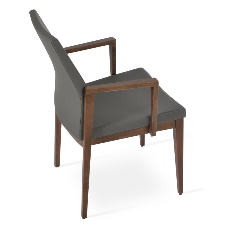 Pasha Wood Arm Chair, Gray PPM, Walnut