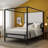Canopy Bed – Metal Frame with Soft Headboard, Box Spring Required-1377697335-1377697329