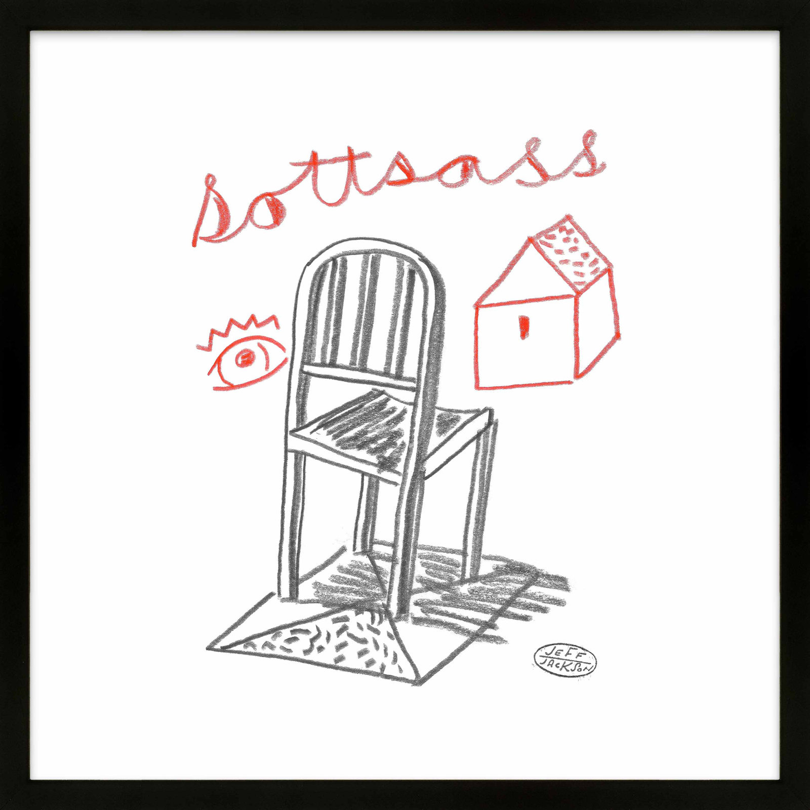 Chairs Sottsass by Jeff Jackson, 16" W x 16" H, Black Single Picture Framed Paper