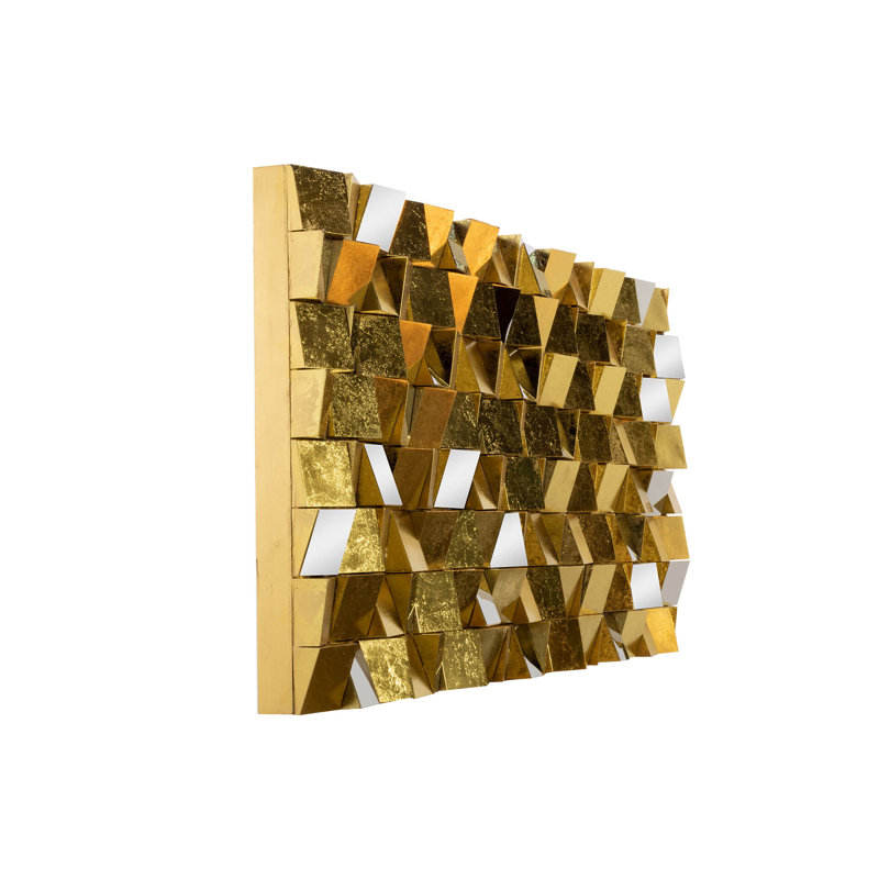 Handmade Glam Abstract Wall Decor on Solid Wood