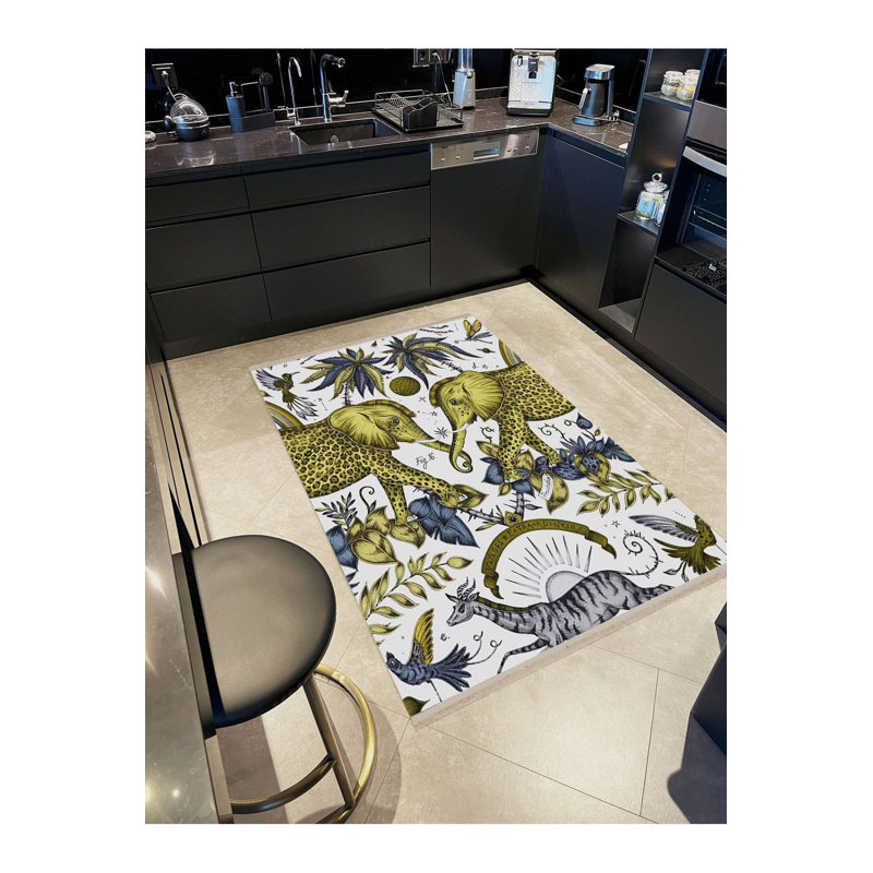 Tapis décoratif moderne lavable à la machine, Tapis de couloir 2 pi 6 po x 6 pi 7 po inclus