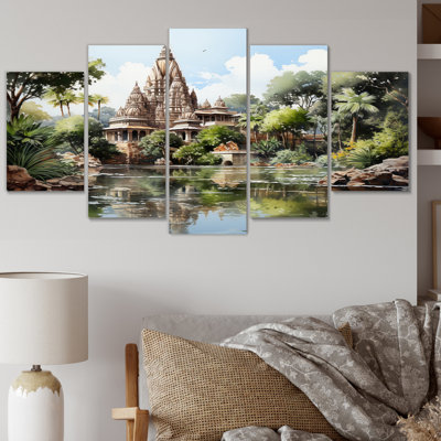 Indian Art Temple Serenity II - Indian Art Metal Wall Art Set -  Red Barrel Studio®, 69B790FC4B23430492BB483169BD534C
