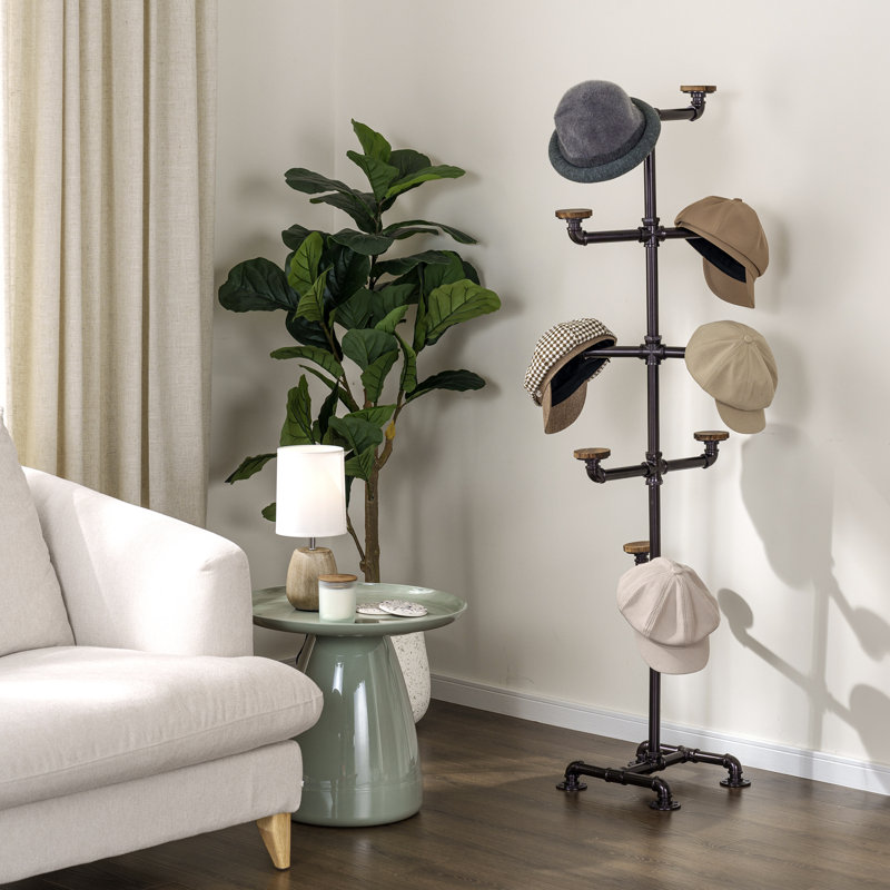 Iron Freestanding 10 - Hook Coat Rack, Bronze
