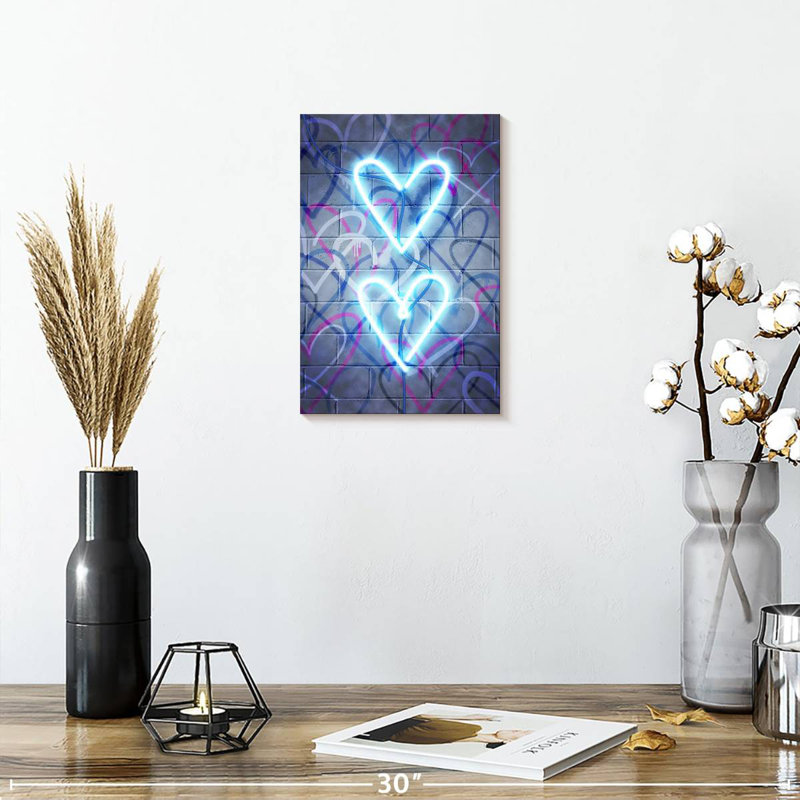 Hardie Neon Heart I, 12" H x 8" W