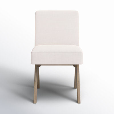 Springdale Linen Upholstered Back Parsons Chair in White