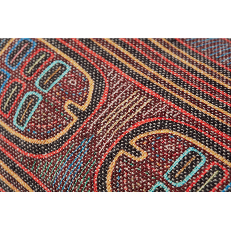 Abstract Throw Pillow, 13" H x 35" W x 6" D, Polyester/Polyfill