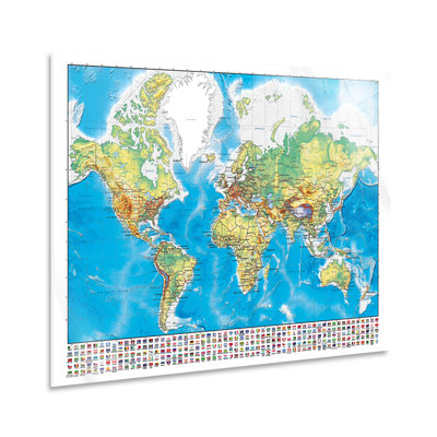 World Map With Flags by Giallobus - No Frame Print