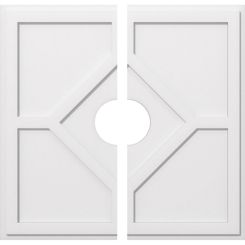Médaillon de plafond contemporain en PVC de qualité architecturale 30 po x P 10 1/2 po x P 1 po Logan