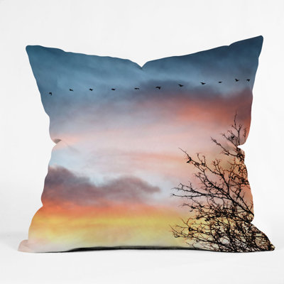 Bird Line Throw Pillow