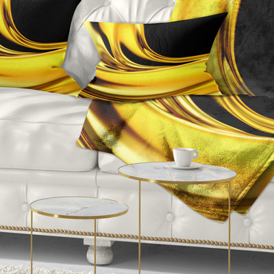 Motif de texture or jaune - Coussin décoratif imprimé abstrait