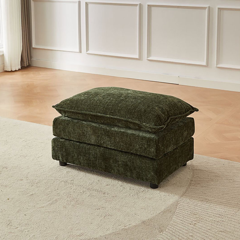 Repose-pieds rembourré en chenille ergonomique, élégant et facile à installer, Vert