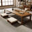 Brown Solid Wood Rectangular Coffee Table-109000293