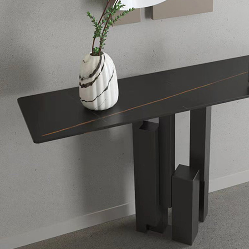 Console Luxury S, Noir, noir, noir, noir, H 33,5 po x l 47,2 po x P 11,8 po, Noir, noir, noir, noir