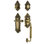 Nostalgic Warehouse Victorian Plate C Grip Handleset with Single Cylinder Deadbolt and Fleur Lever