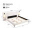 Chic Boucle Upholstered Bed With Integrated Lights And Shelves, White, King-25613366-25613384