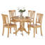 Ensemble de 5 pièces pour 5 pièces comprenant une table de cuisine ronde avec piédestal et 4 chaises de salle à manger en similicuir, 36 po x 36 po, noir et cerise-285938729-285938728-285938724
