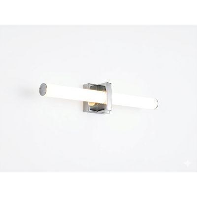1-Light Chrome LED Wall Sconce With A Frosted Opal Glass Shade