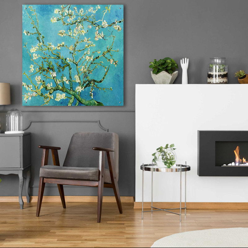 «Almond Blossoms» par Vincent Van Gogh, art mural en verre acrylique, H 36 po x l 36 po