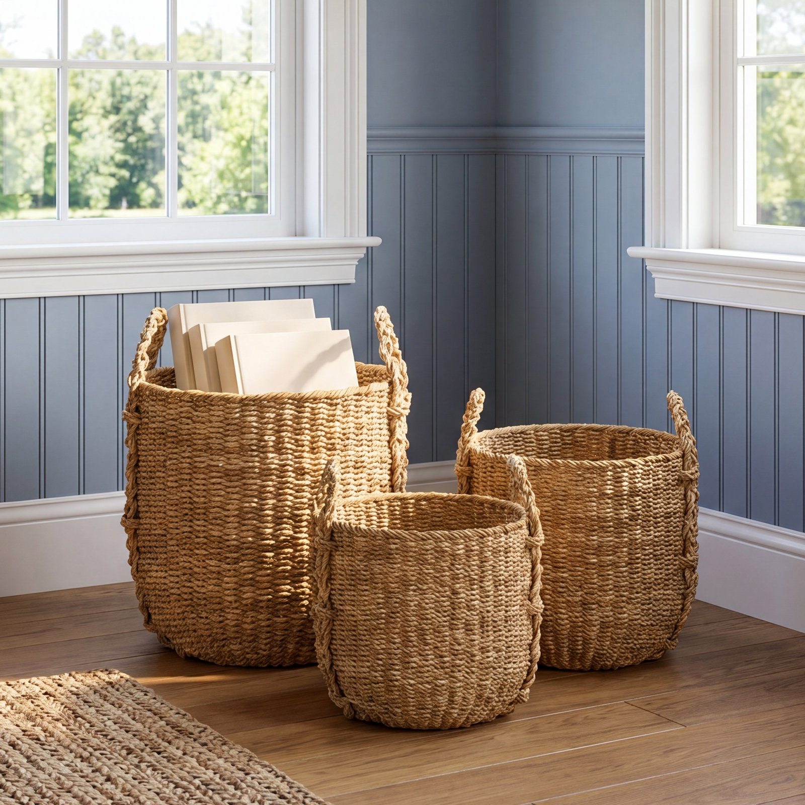 Charton Handmade Seagrass Storage Bin Set