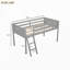 Lit mezzanine bas en bois avec échelle-208479997-208479994