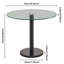 Table basse moderne avec plateau en verre et châssis en marbre noir