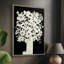 Reproduction encadrée de silhouette florale - bois massif-684536021